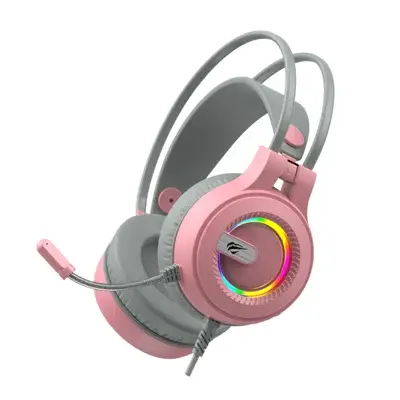 Havit Gamenote H2040D RGB Gaming Mikrofonlu Oyuncu Kulaklığı Pembe