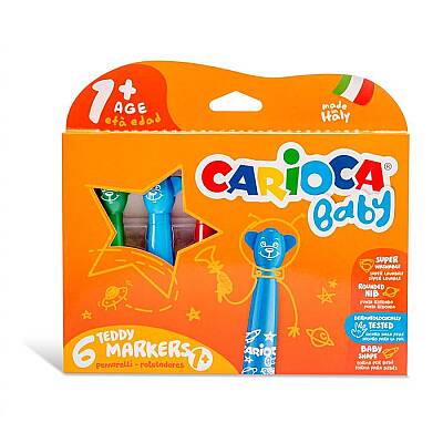 Carioca Jumbo Bebek Süper Yıkanabilir Keçeli Boya Kalemi 6'lı - 1