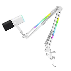 Havit Gamenote GK71 Pro RGB Yayıncı Mikrofonu, 24-Bit, 192kHz, XLR & Type-C, Stantlı - Beyaz - HAVIT